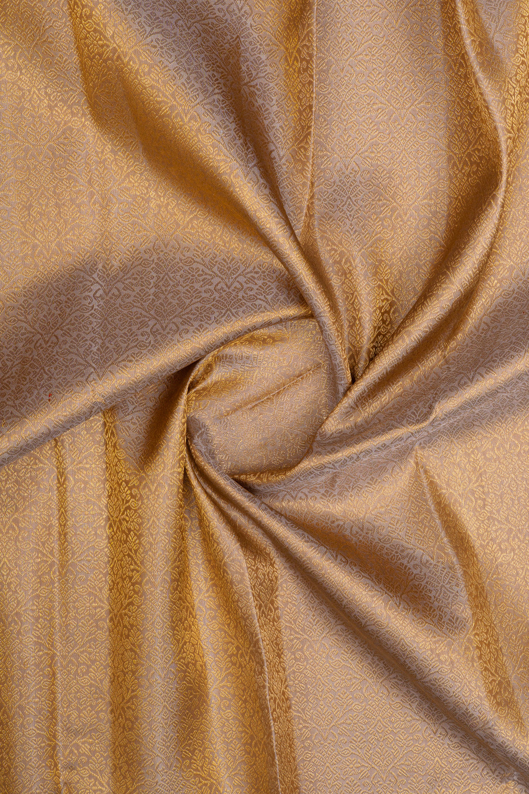Champagne gold brocade pure kanchipuram silk saree