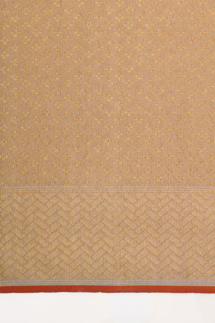 Champagne gold brocade pure kanchipuram silk saree