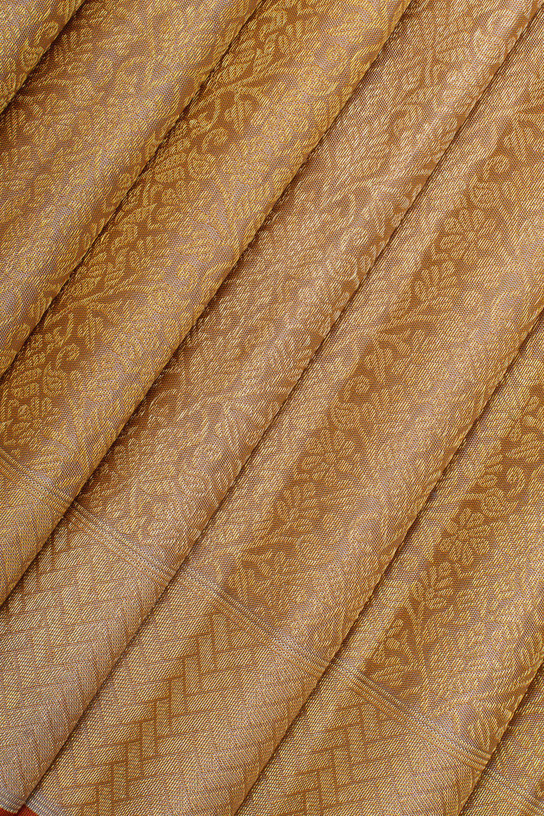 Champagne gold brocade pure kanchipuram silk saree