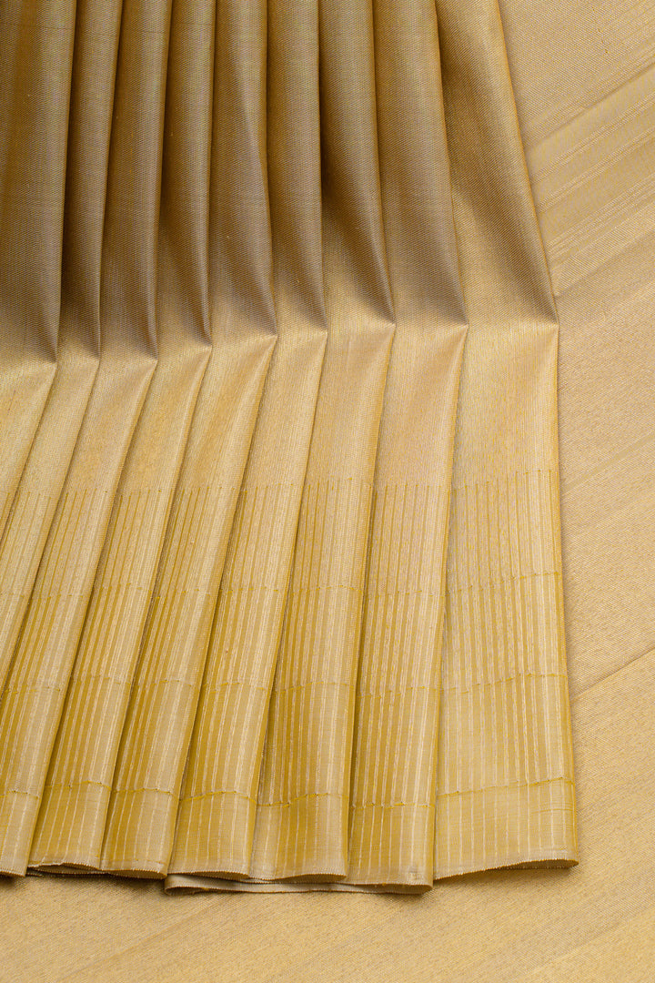 Champagne gold 8 Kol pure kanchipuram silk saree