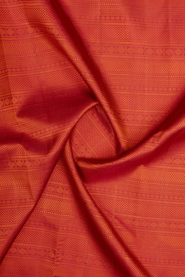 Red thread stripes Pattu pettu pure kanchipuram silk saree