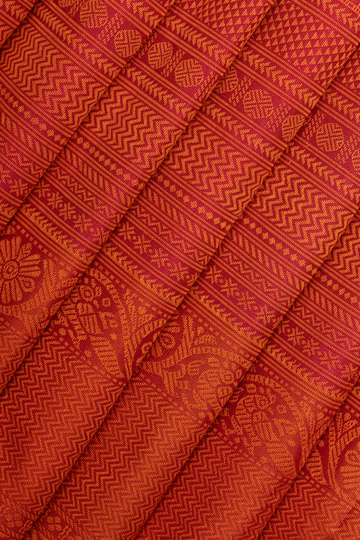 Red thread stripes Pattu pettu pure kanchipuram silk saree