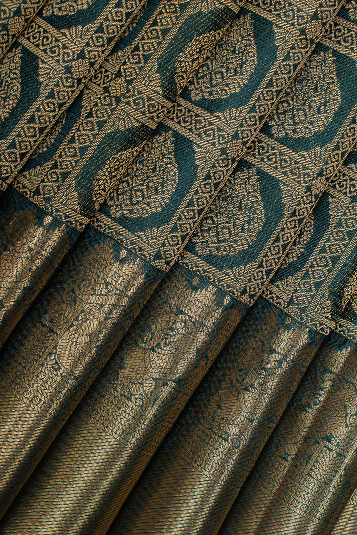 Green brocade pure kanchipuram silk saree