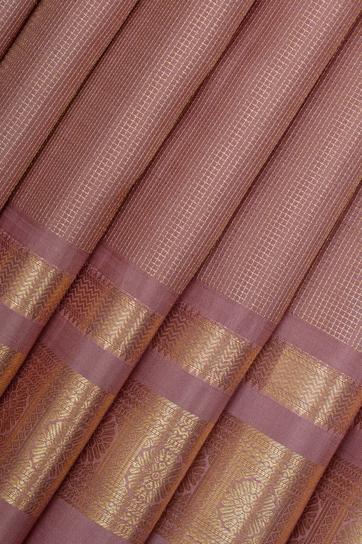 Baby pink Zari brocade pure kanchipuram silk saree