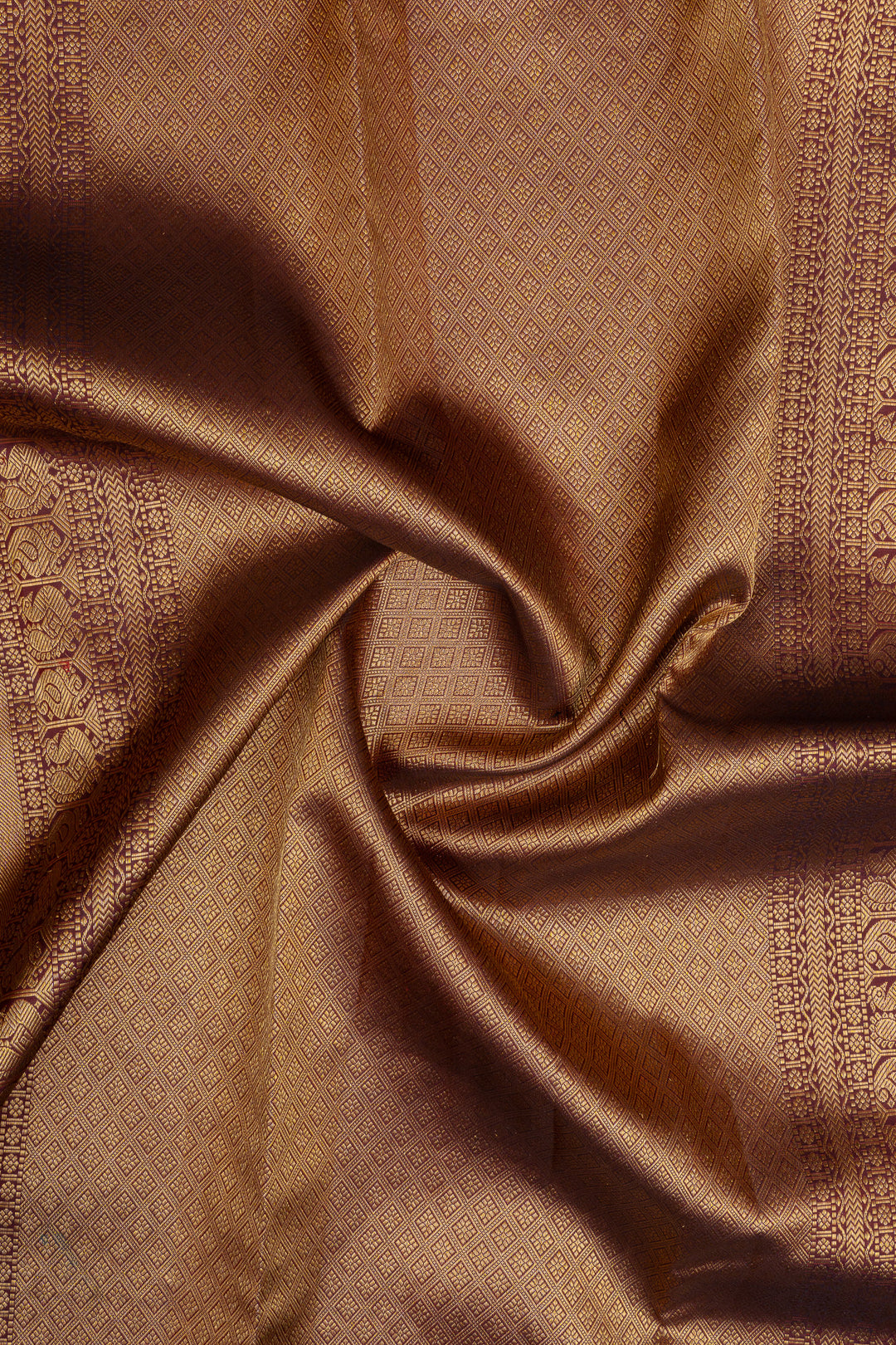 Maroon zari checks pure kanchipuram silk saree