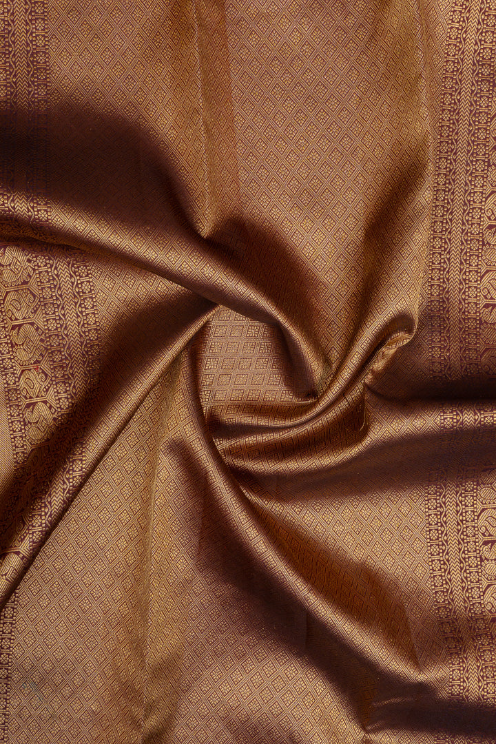 Maroon zari checks pure kanchipuram silk saree