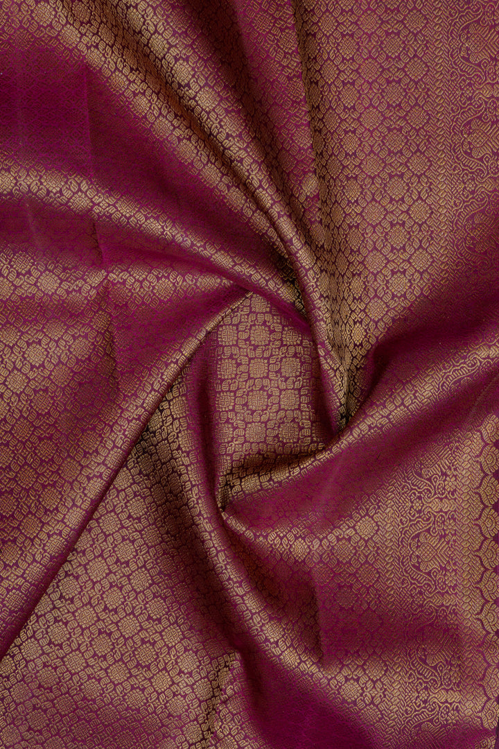 Light purple traditional pure kanchipuram silk saree
