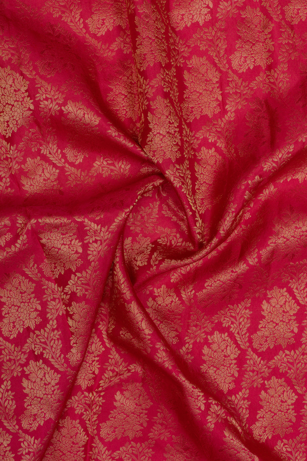 Reddish pink brocade pure kanchipuram silk saree