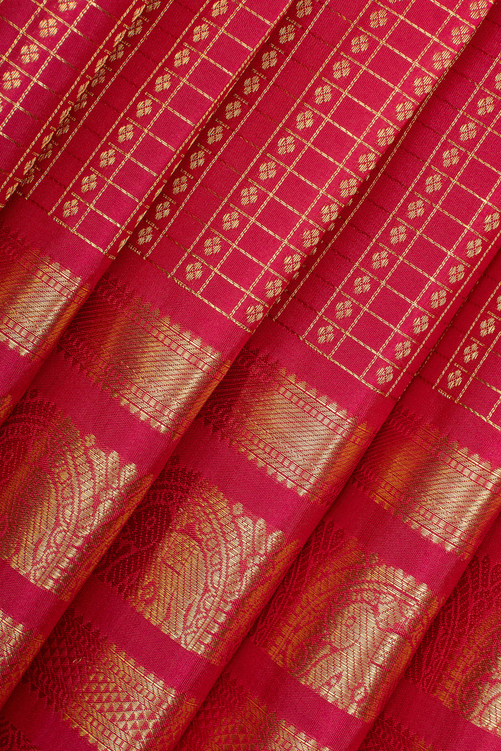 Magenta lakshadeepam pure kanchipuram silk saree