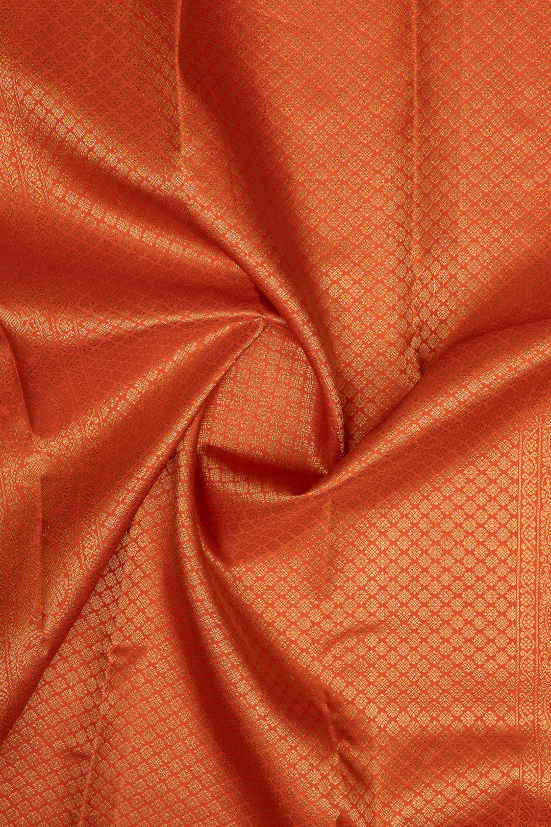 Rust orange Vairaoosi pure kanchipuram silk saree