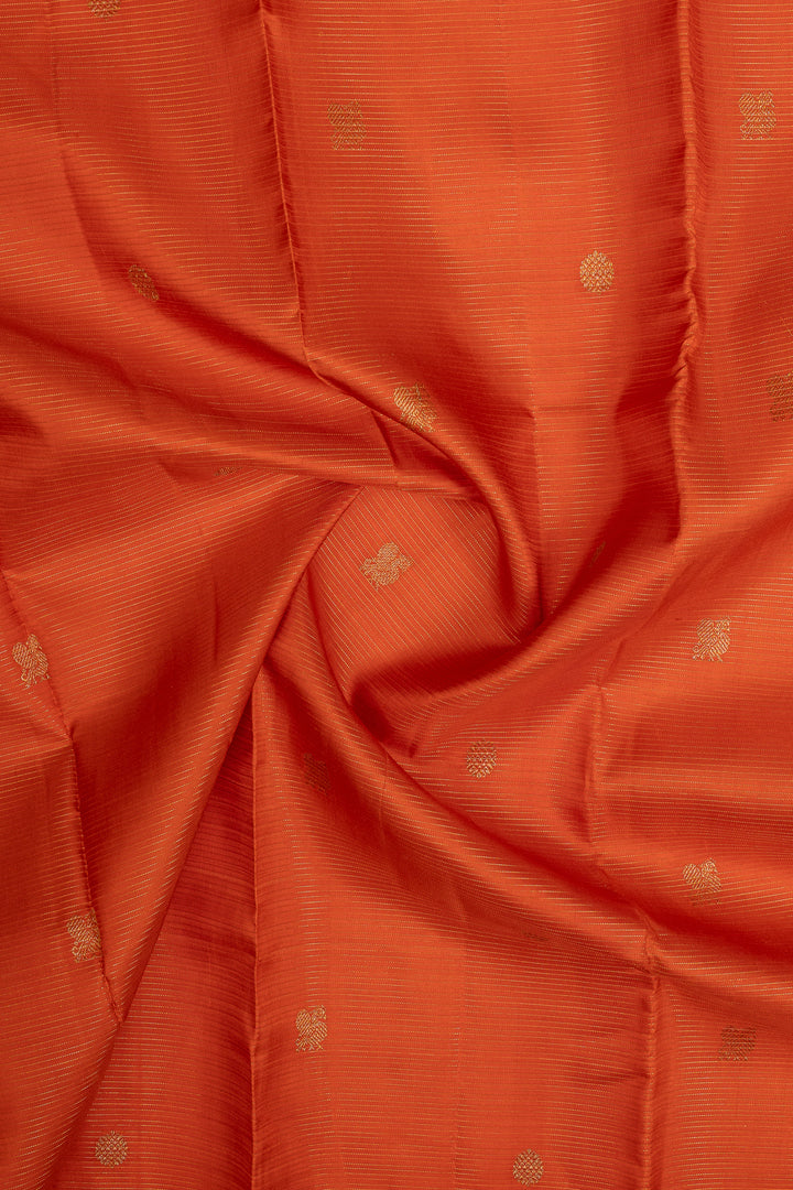 Rust orange Vairaoosi pure kanchipuram silk saree