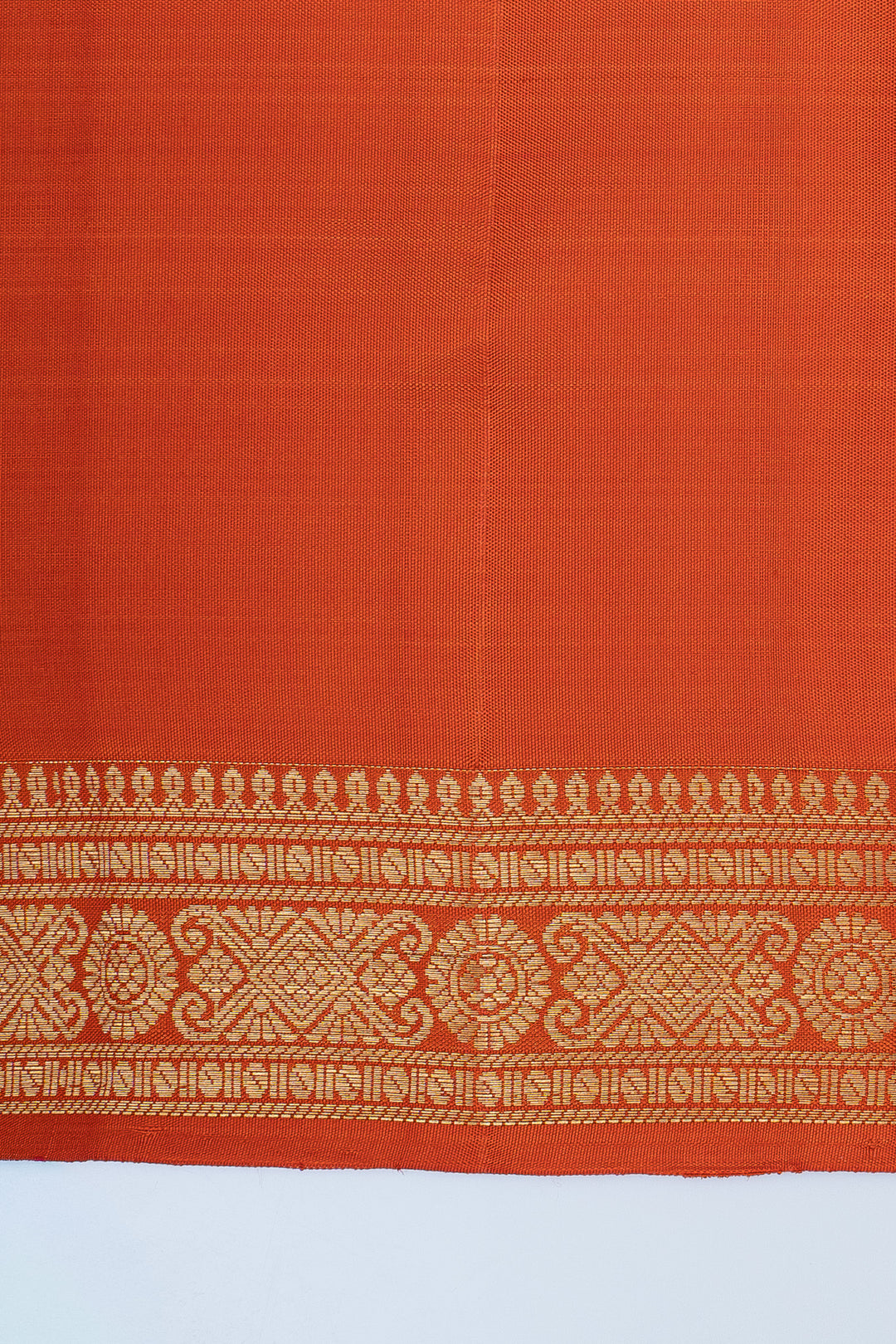 Rust orange Vairaoosi pure kanchipuram silk saree