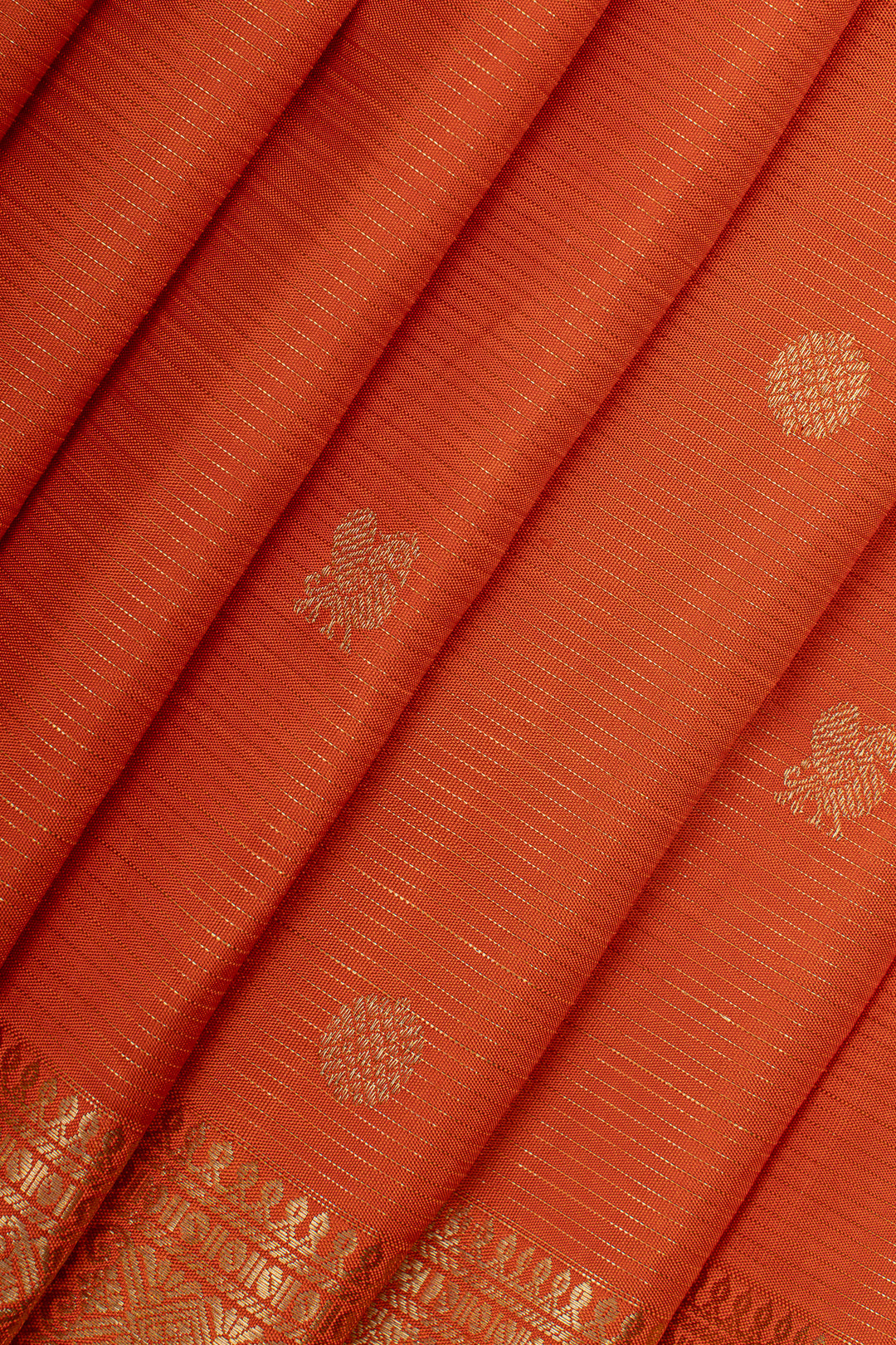 Rust orange Vairaoosi pure kanchipuram silk saree