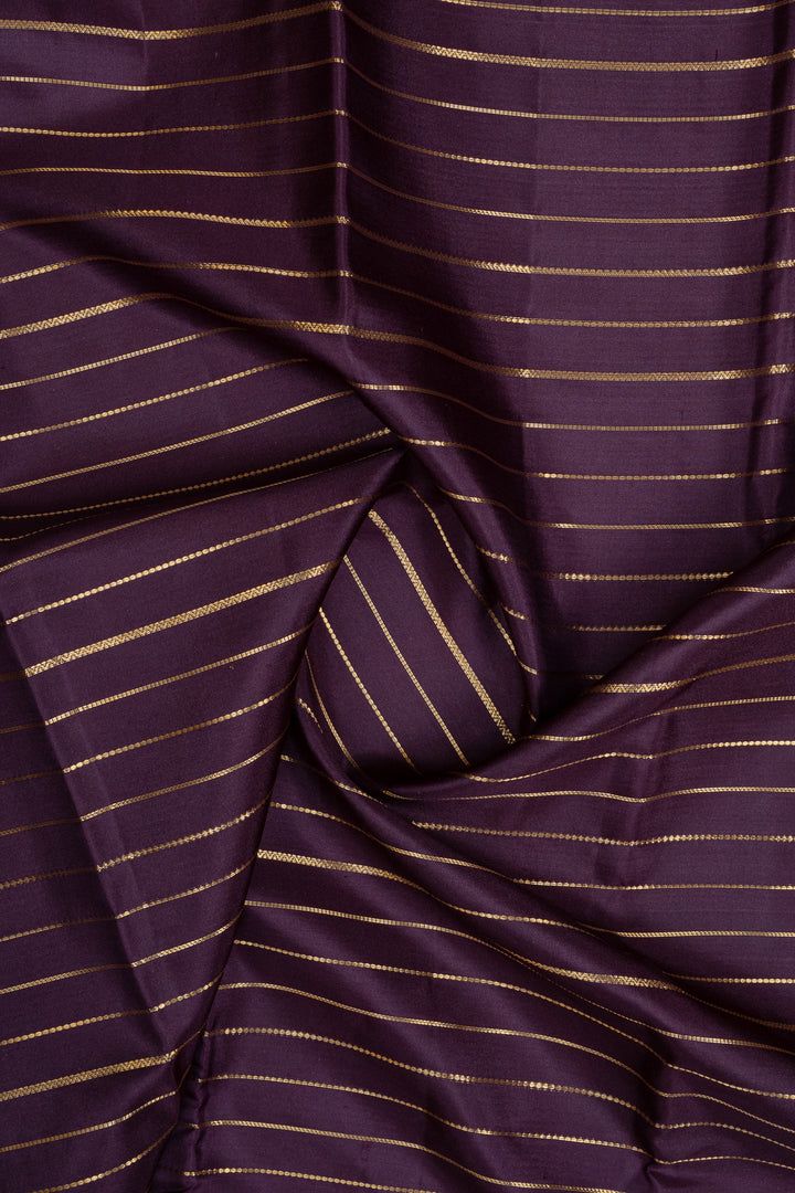 Aubergine purple neli stripes  pure kanchipuram silk saree