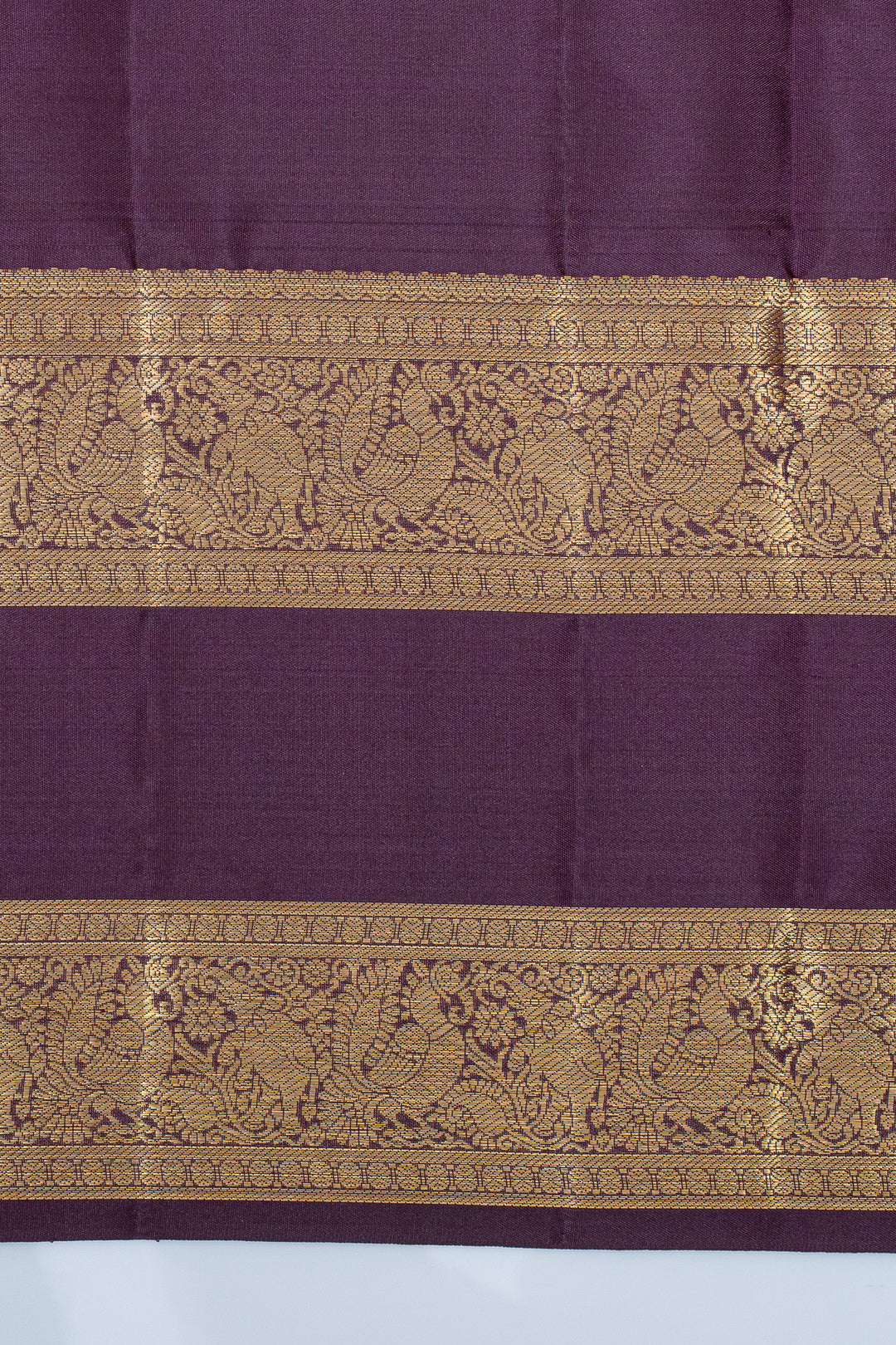 Aubergine purple neli stripes  pure kanchipuram silk saree