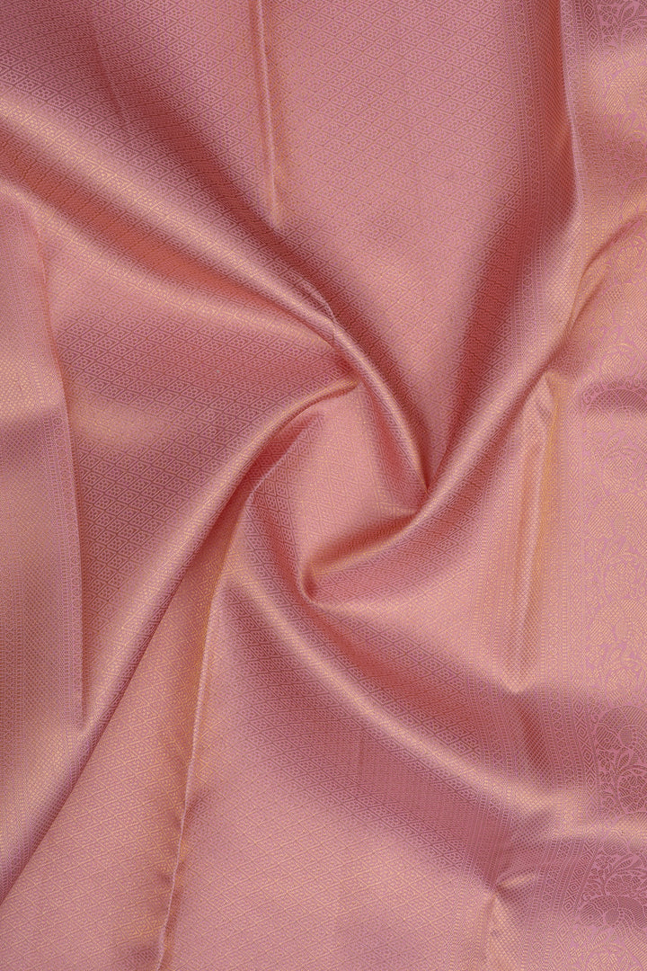 Pink traditional pure kanchipuram silk saree