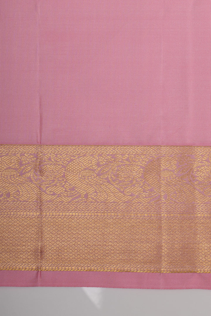 Pink traditional pure kanchipuram silk saree