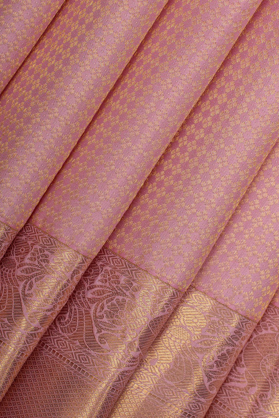 Pink traditional pure kanchipuram silk saree