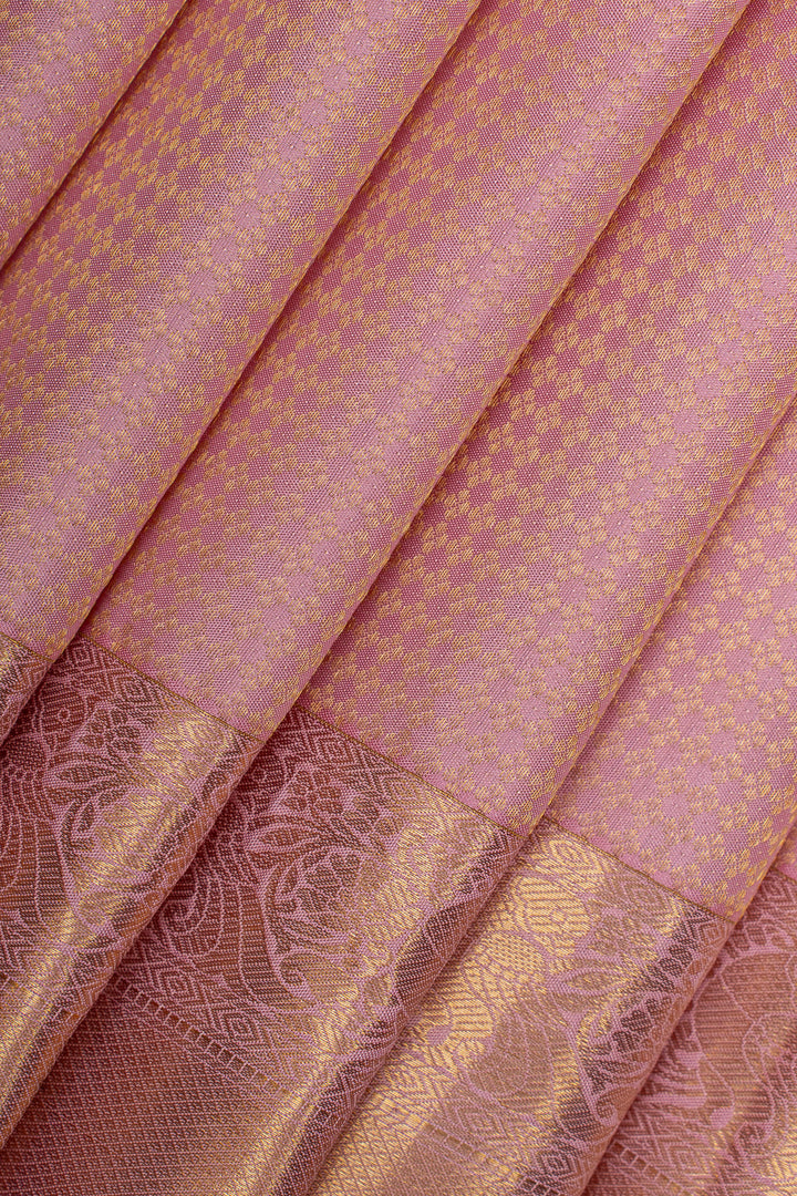 Pink traditional pure kanchipuram silk saree