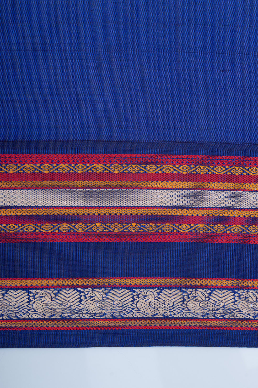 Rust orange threadwork pure kanchipuram silk saree