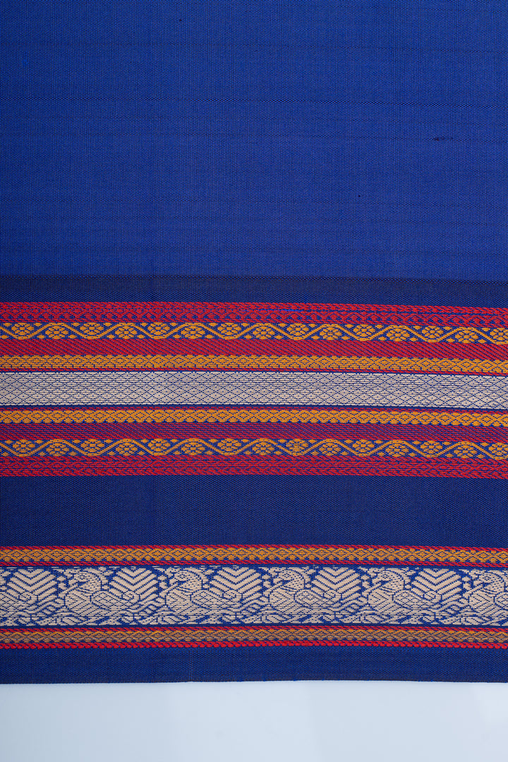 Rust orange threadwork pure kanchipuram silk saree