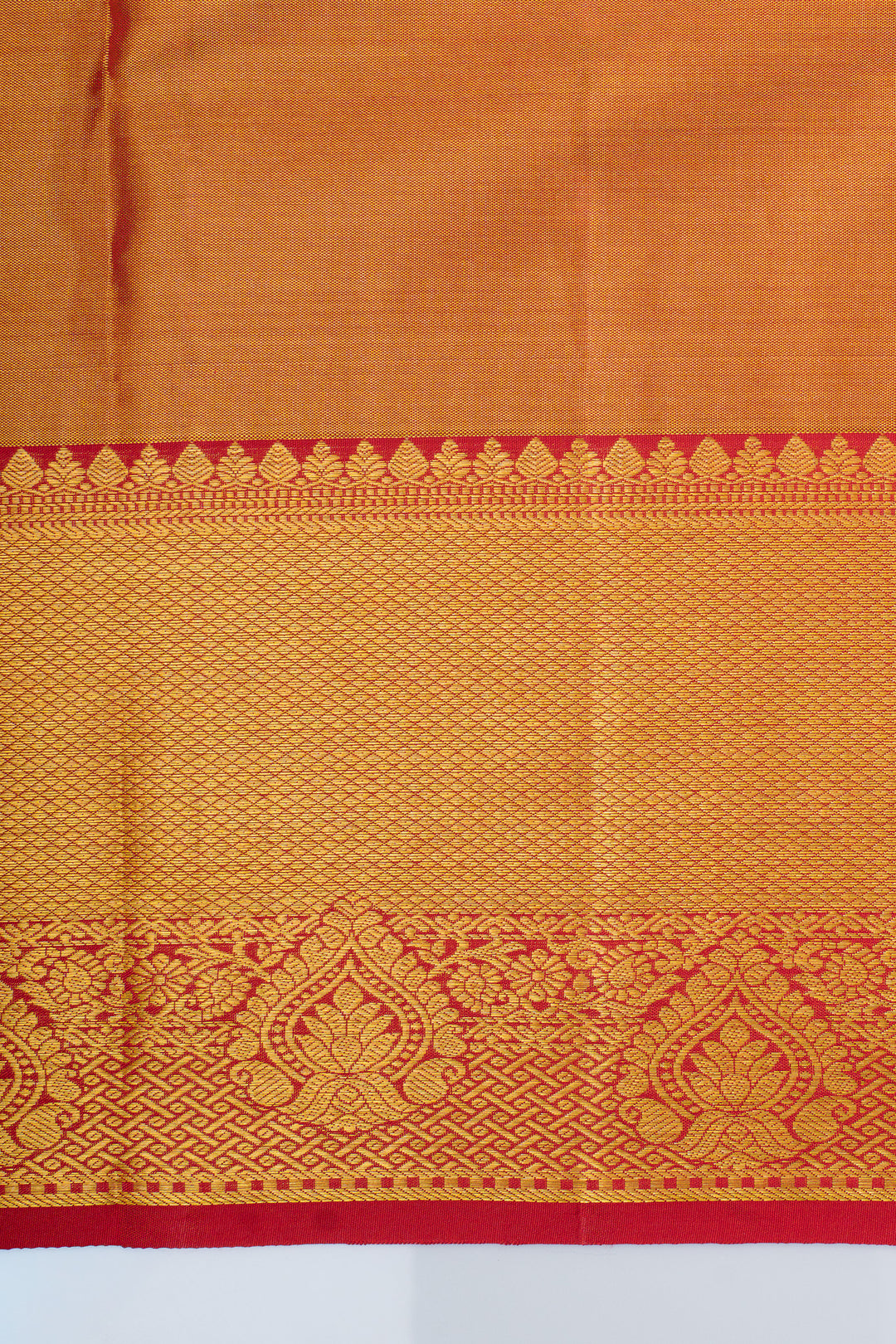 Peach and gold tissue pure Kanchipuram  silk saree