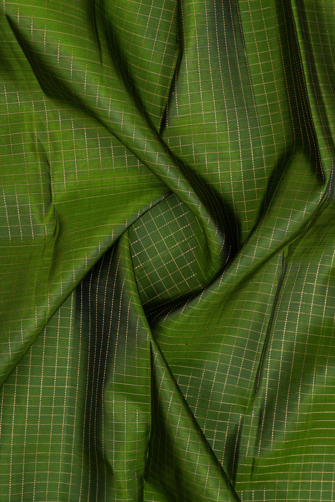 Green and jamun checks  pure kanchipuram silk saree