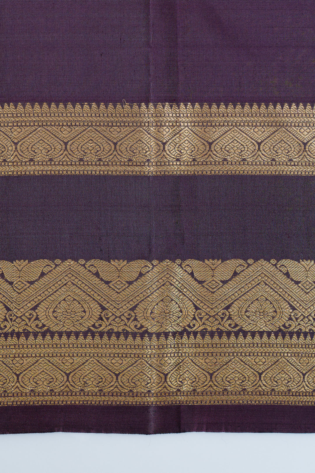 Green and jamun checks  pure kanchipuram silk saree