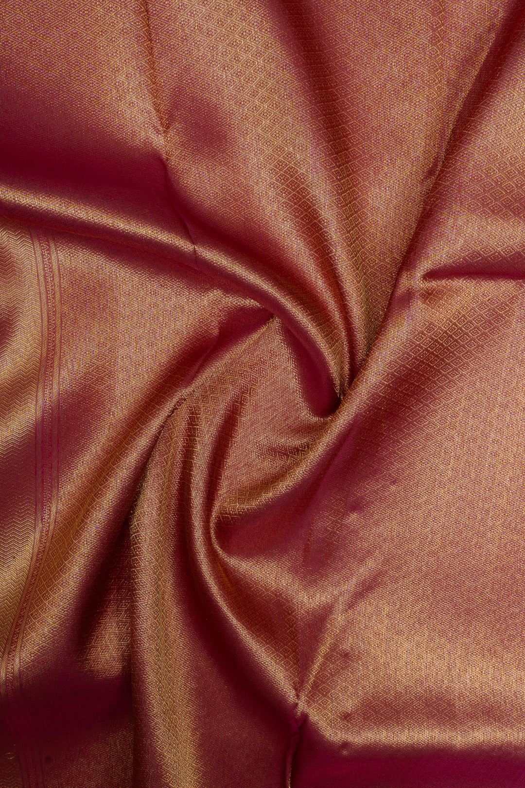 Red chevron jacquard pure Kanchipuram silk saree