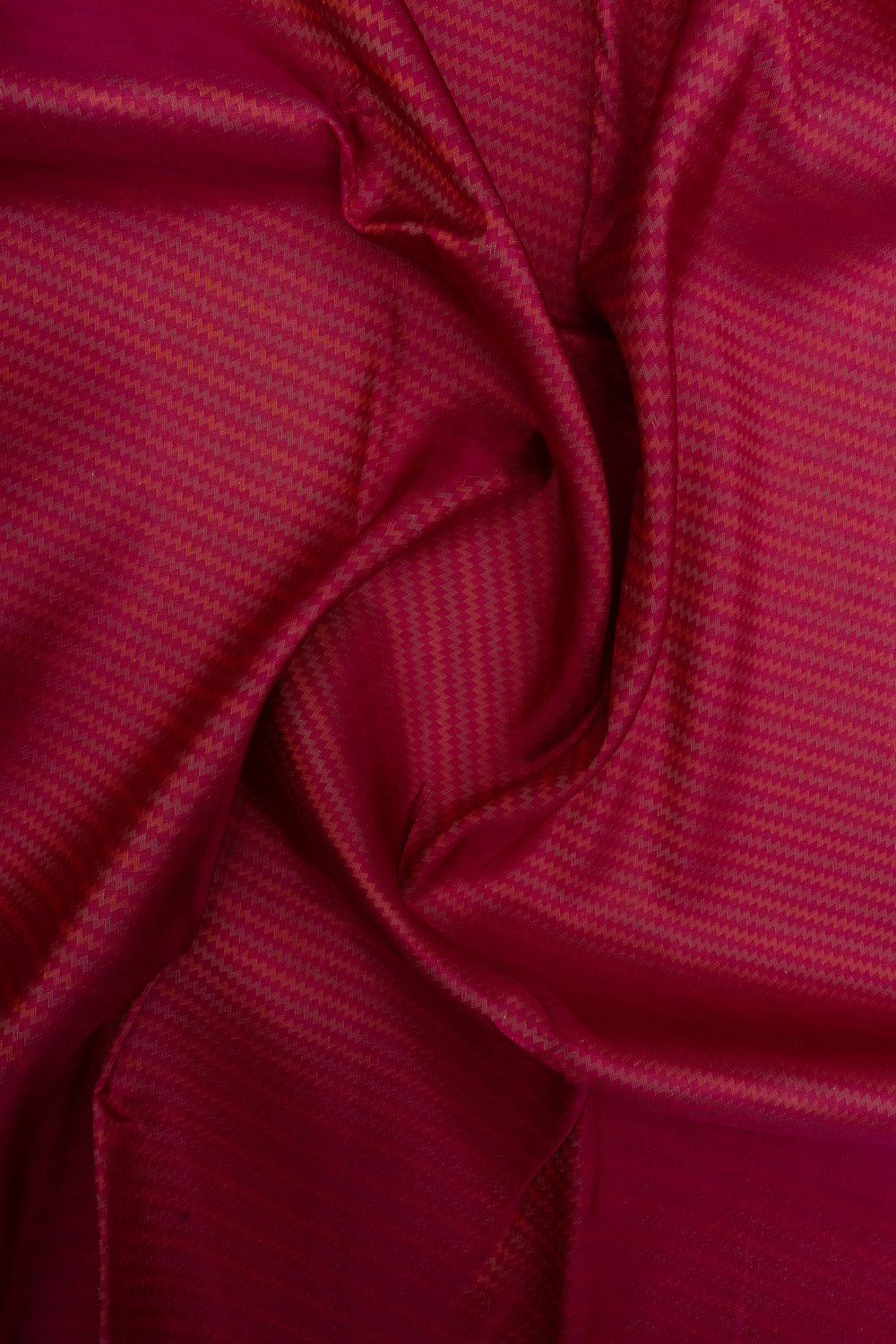 Red chevron jacquard pure Kanchipuram silk saree