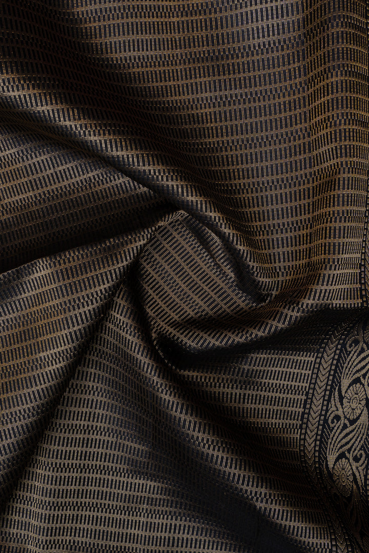 Teal Blue stripes pure soft silks saree