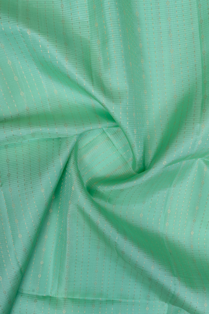 Teal Blue stripes pure soft silks saree