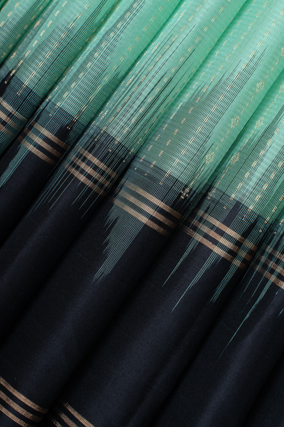 Teal Blue stripes pure soft silks saree