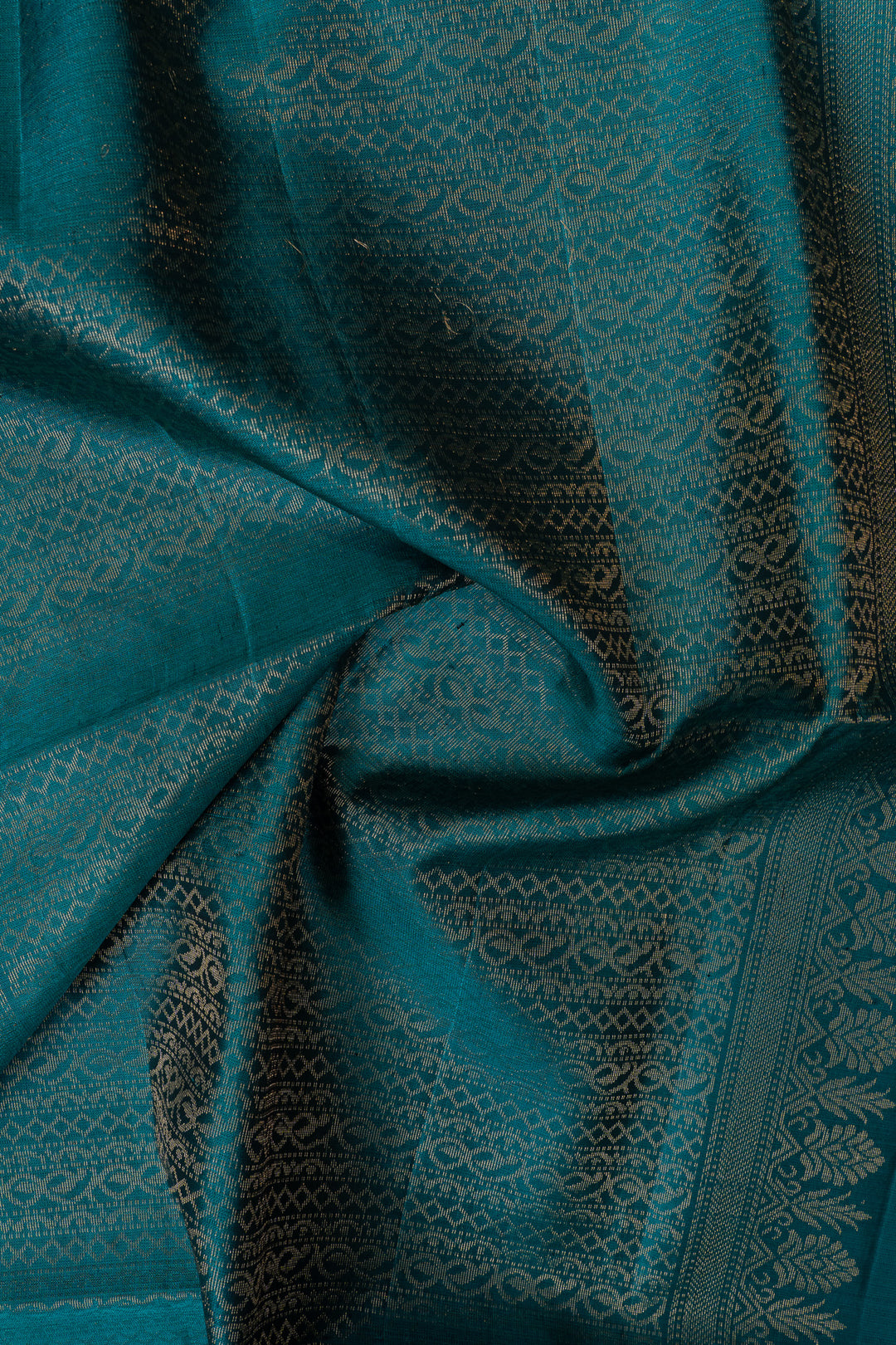 Maroon and teal blue floral pure to soft silk saree