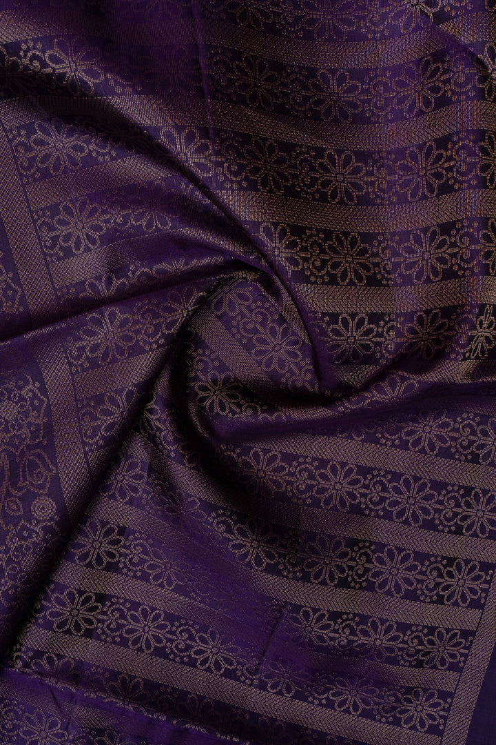 Rus maroon and blue pure soft silk