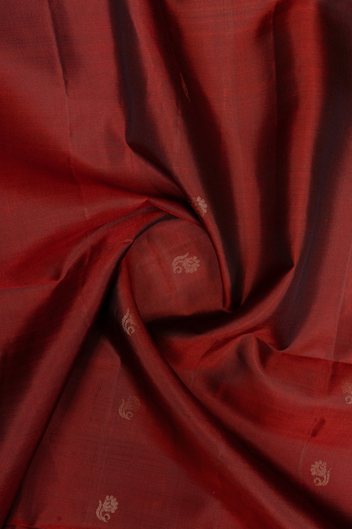 Rus maroon and blue pure soft silk