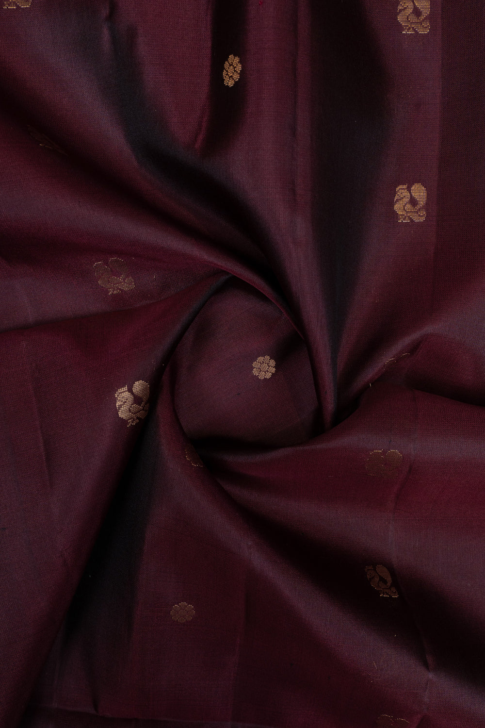 Maroon and gold traditional pure soft silk saree