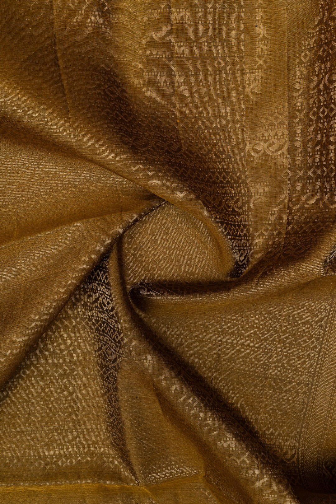 Mustard floral Zari soft silk