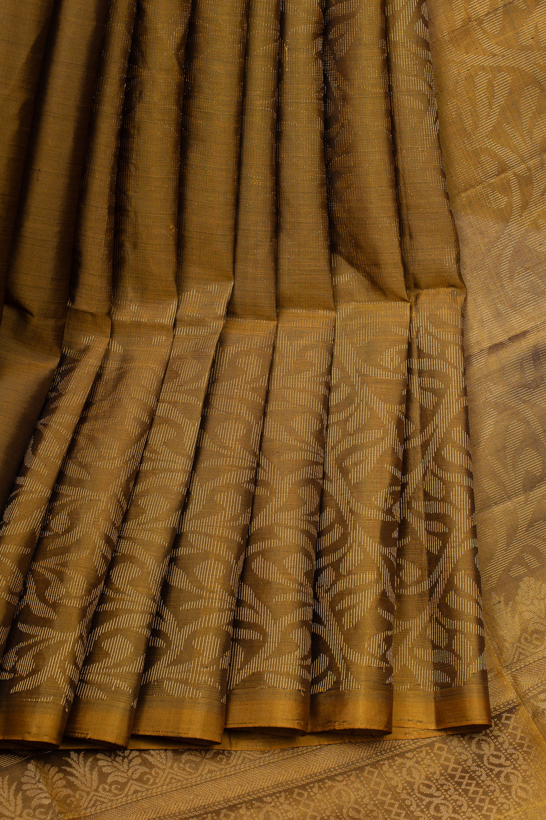 Mustard floral Zari soft silk