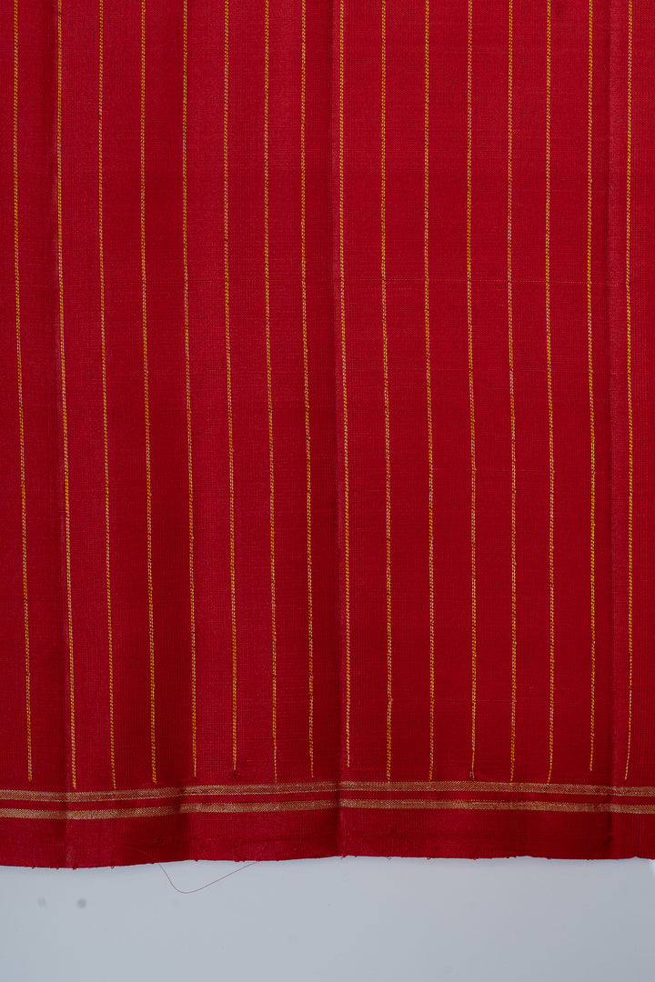 Bottle green small border pure kanchipuram silk saree