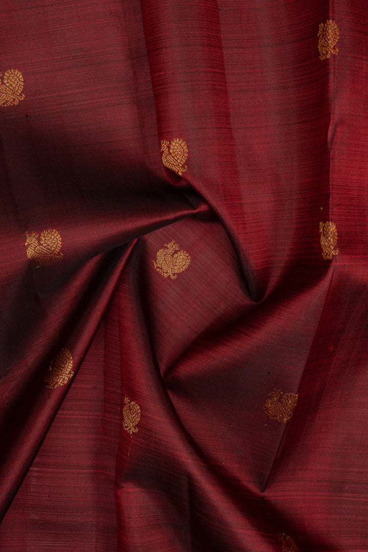 Maroon traditional pure kanchipuram silk saree