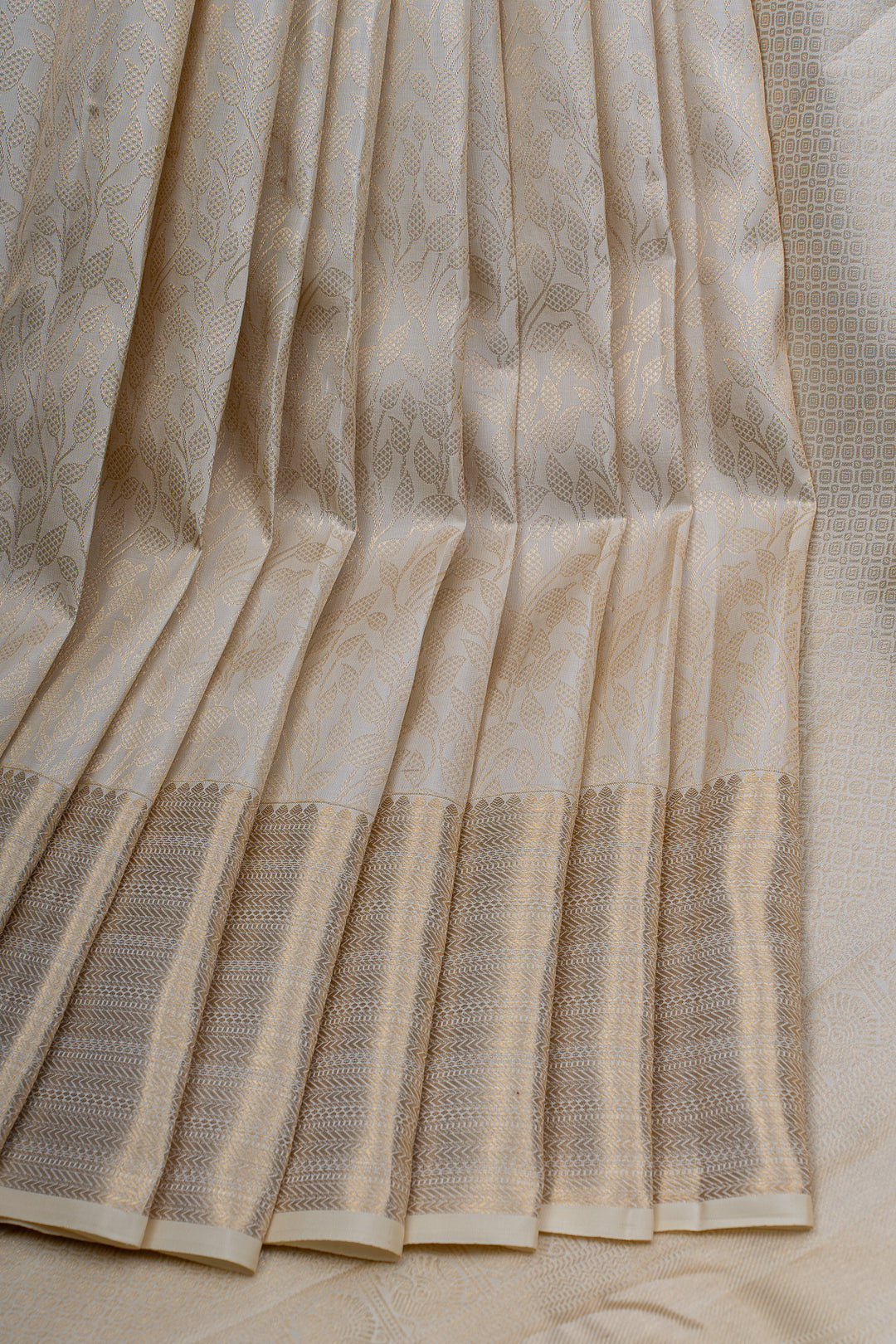 Ivory brocade  pure Kanchipuram  silk saree