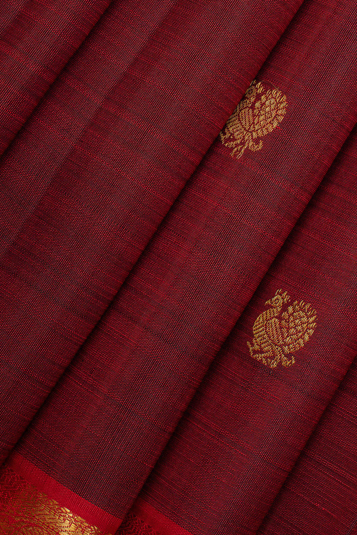 Maroon traditional pure kanchipuram silk saree