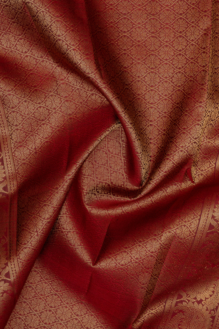 Grey traditional pure kanchipuram silk saree