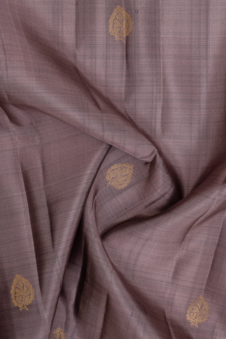 Grey traditional pure kanchipuram silk saree
