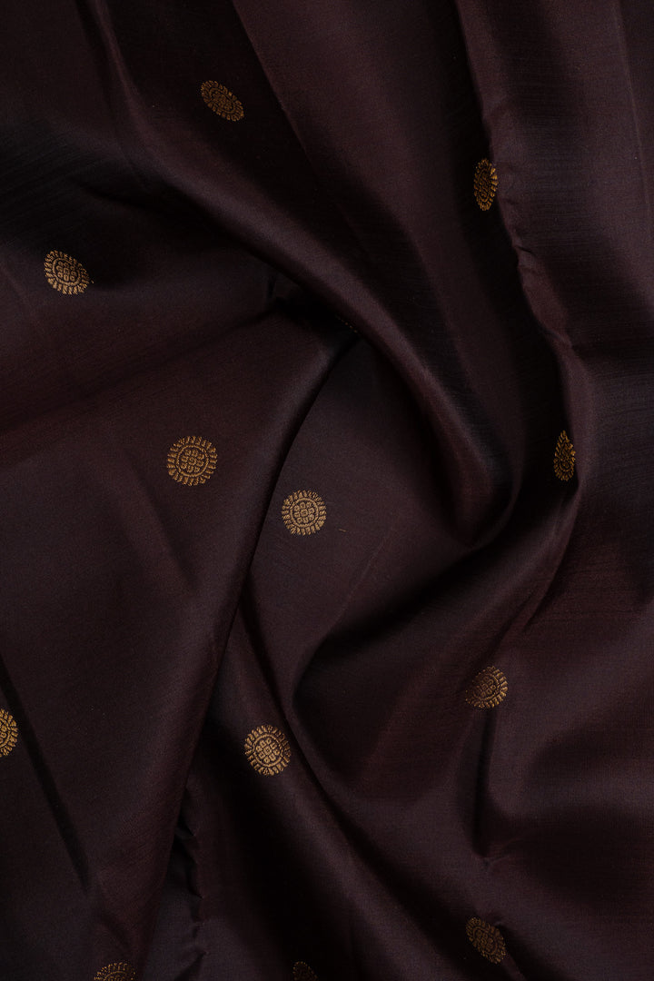 Jamun and rust orange traditional pure kanchipuram silk saree