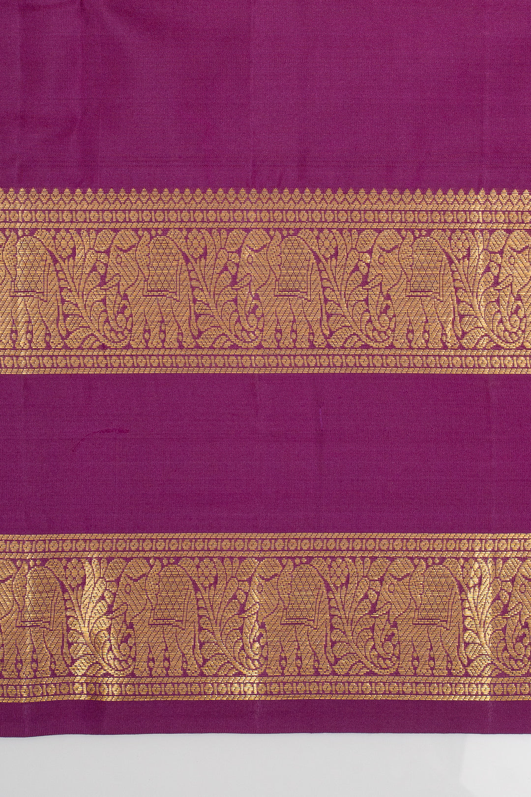 Plum purple neli stripes pure kanchipuram silk saree