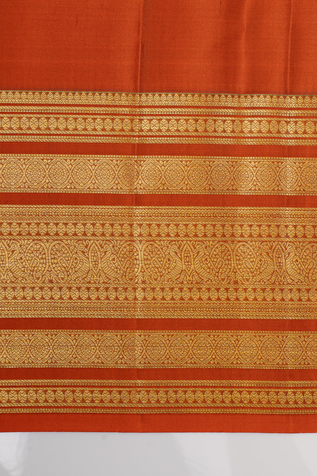 Maroon Zari checks rust orange  pure kanchipuram silk saree
