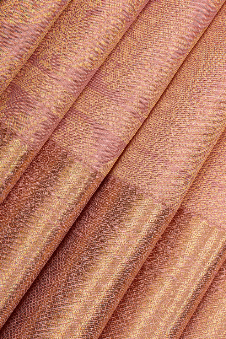 Mauve brocade pure kanchipuram silk saree
