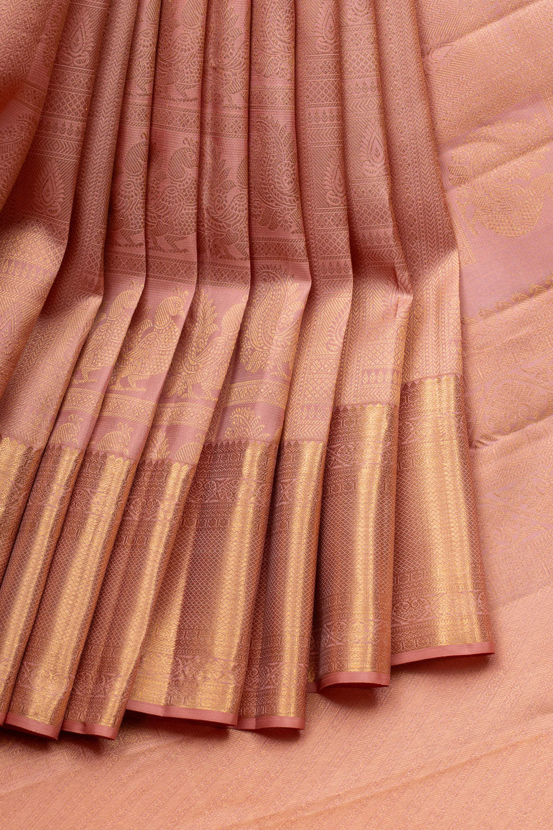 Mauve brocade pure kanchipuram silk saree